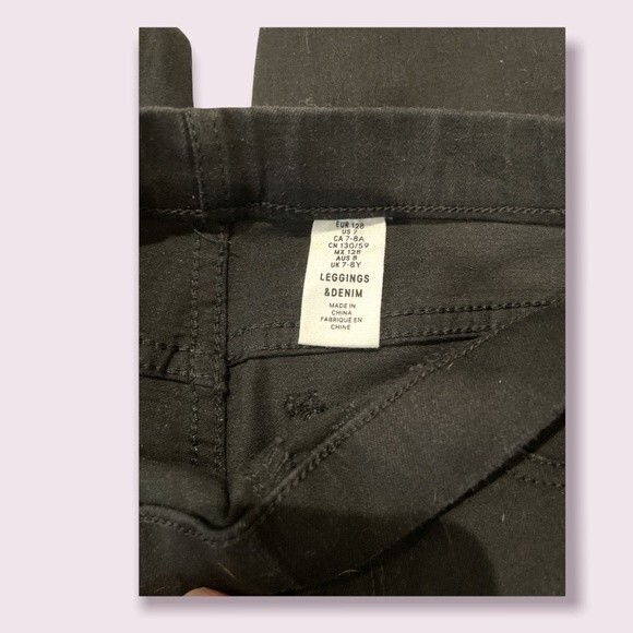 H&M Kids Super Soft Denim Leggings in Black SZ 7 EUC - Picture 3 of 3